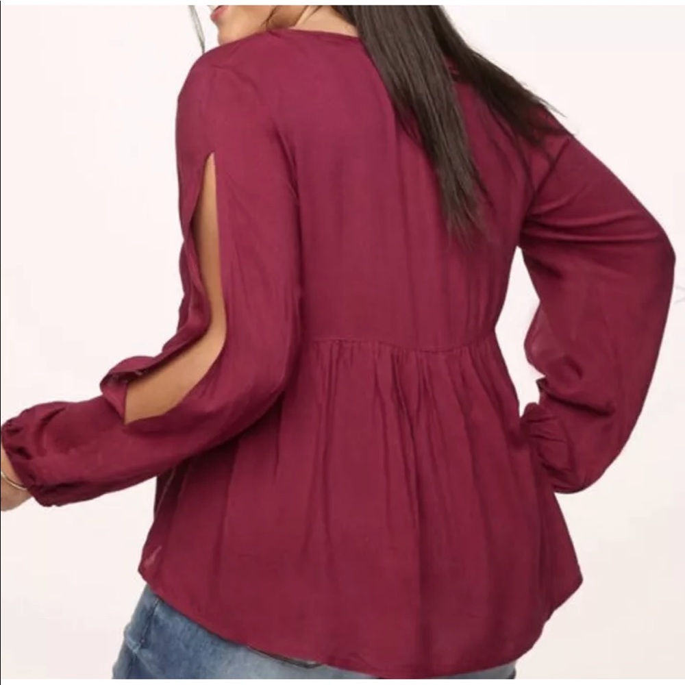 Avenue - Loralette Babydoll Slit Sleeve Blouse NWT